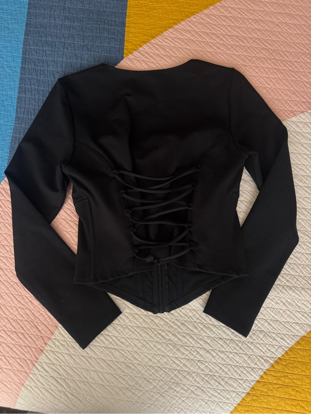 TA3 Corsety Square Neck Long Sleeve Top - Picture 4 of 5